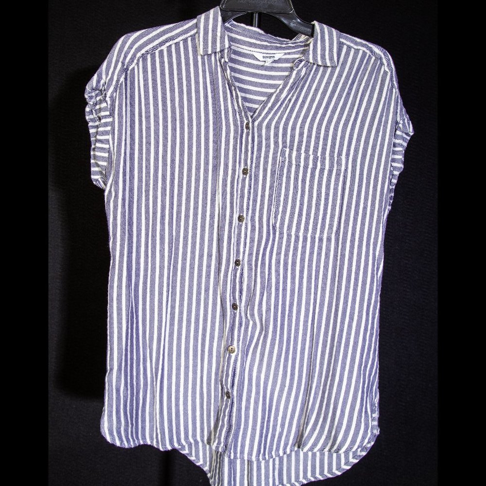 Navy and White Striped top